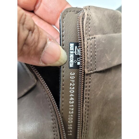 Ecco Brown Leather Ankle Heel Boots Strap & Side Zipper Closure Size 39 - Picture 10 of 13